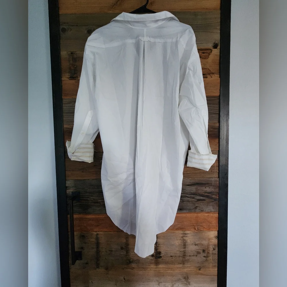 NWT Anthropologie Beautiful White Long Button Up - Picture 2 of 8